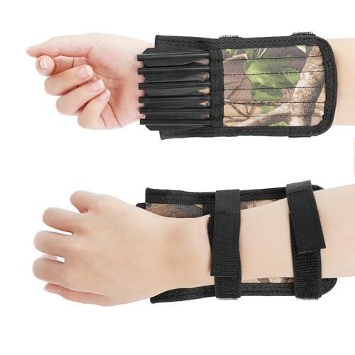 Poearcus Faretra per balestra da tiro con l'arco Custodia per frecce da braccio Bolt per balestra a doppia faccia di grande capacità Faretra da polso (12 fori Faretra per balestra, nero)