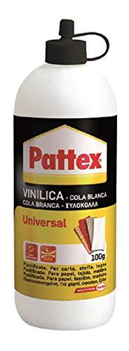 Pattex Colla Vinilica Universale, Colla Vinilica 100g, Colla Liquida, Colla per Legno, Sughero,Tessuti, Carta, Cartone, Uso Scuola, Casa e Ufficio, Fissativo per Pitture e Stucchi, Colla da 100g