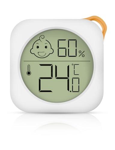 Compatto Igrometro Termometro per interni, mini monitor della temperatura ambiente e misuratore di umidità Misuratore di temperatura e umidità, termometro d'atmosfera (bianco)