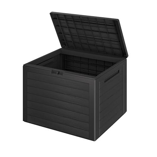 Casaria® Baule da Giardino Lille 190 L Effetto Legno Orgenizer Box Giocattoli 78x44x55cm Multibox Impermeabile Esterni