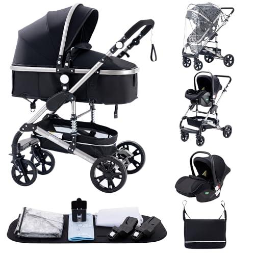 Alyikou Passeggino Trio, combinazione 3 in 1 passeggino cittadino pieghevole di lusso