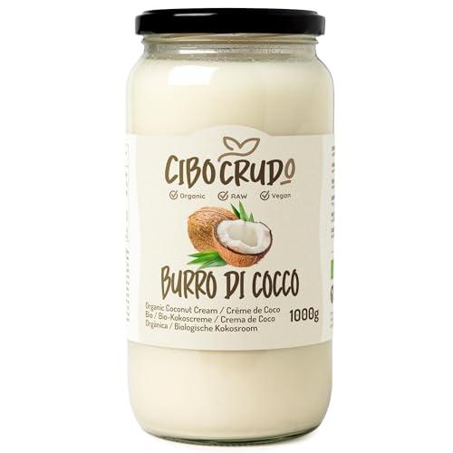 Crema di Cocco Biologica - 1L. Burro di Cocco Alimentare Estratto a Freddo da Cocco Bio Senza Zucchero. Ideale per Cucina Vegana Dolci al Cocco e Torte. Non Spalmabile. Coconut Butter Raw.