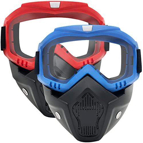 2 Pack Maschera tattica Maschere con occhiali staccabili compatibili con Nerf Rival, Apollo, Zeus, Khaos, Atlas, Artemis Blasters Maschera Rival