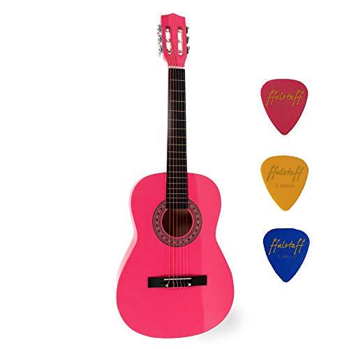 Chitarra Classica YKW ® in Legno per Bambino dagli 8 ai 10 Anni Pensata per il Primo Approccio allo Strumento - Kit di 3 Plettri in Omaggio (36