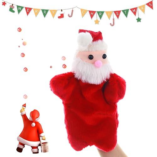 Burattino di Mano di Natale,Biluer 1PCS 30CM Babbo Natale Marionetta da Mano Carino Divertente Marionetta di Peluche di Natale per La Festa di Natale della Decorazione della Casa di Ornamento