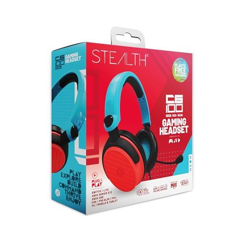 Stealth Cuffie da Gioco C6-100 per Nintendo Switch, PS5, PS4 XBOX, PC e Mobile, Rosso Blu