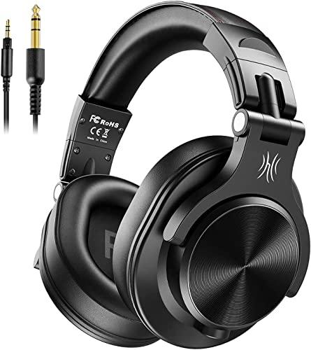 OneOdio A71 Hi-Res Cuffie Cablate Over Ear, Cuffie Musica con Audio Stereo e Shareport, Jack da 3,5 mm e 6,35 mm, Studio Registrazione, Monitoraggio Professionale e Mixaggio Cuffie Pieghevoli, Nero