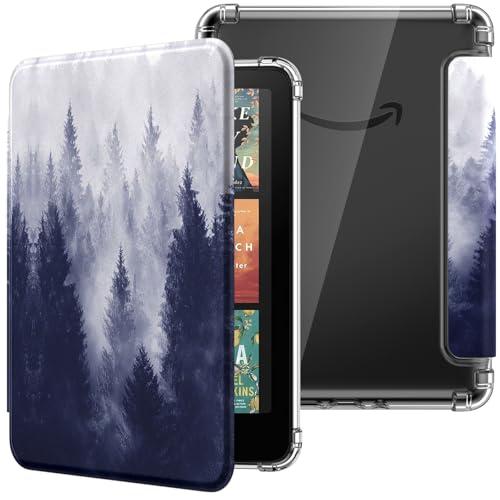 MoKo Custodia Compatibile con Kindle Paperwhite da 7 Pollici 12a Generazione 2024, Cover Leggera con per eBook Reader in TPU Morbido Auto Sveglia/Sonno, Foresta Grigia