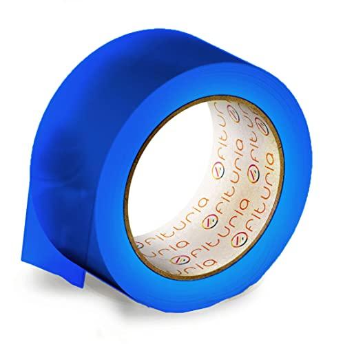OFITURIA Nastro Adesivo, Colore Blu, Nastro per Imballaggio e Organizzazione di Scatole e Spedizioni, Sigillo di Vari Colori Vivaci 66 mt x 48 mm (1 unità - Blu)