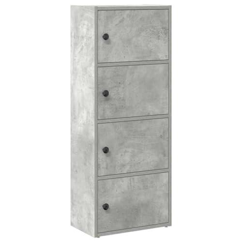 vidaXL Libreria Grigio Cemento 40x24x102 cm in Legno Multistrato, Armadio di stoccaggio, libreria Rack, scaffale di stoccaggio, libreria scaffale