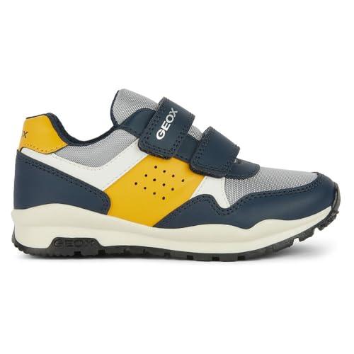 Geox J Pavel A, Sneakers Bambini e ragazzi, Navy Ocreyellow, 38 EU