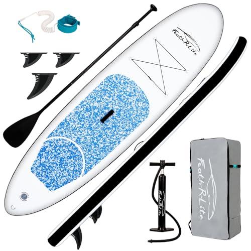 FunWater Tavola SUP Gonfiabile con Set Completo di Accessori: Pagaia Regolabile, Pompa, Zaino, Guinzaglio e Pinne, Adatta a Tutti i Livelli