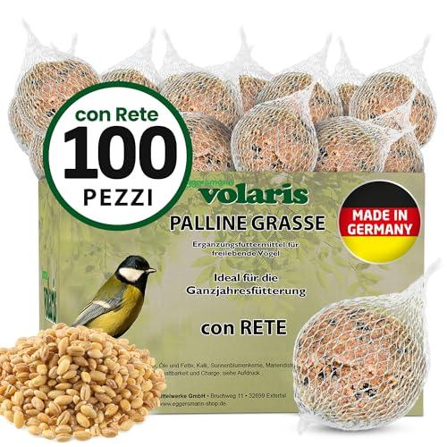 Eggersmann Volaris Palla di grasso per uccelli - 100 pezzi con rete 9 kg - Alimentazione tutto l'anno per uccelli selvatici e altri - Giardino & Esterno