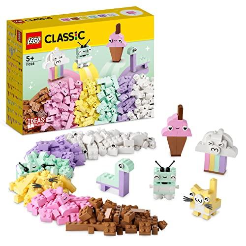 LEGO Classic Divertimento Creativo Pastelli, Set Costruzioni in Mattoncini con Figure di Animali come Dinosauro Giocattolo e Gatto, Giochi Educativi per Bambini e Bambine da 5 Anni in su 11028
