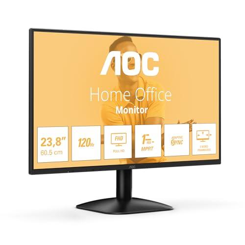 AOC 24B31H - Monitor Full HD da 24 pollici, 120 Hz, sincronizzazione adattiva dell'immagine 1920x1080, 1x D-Sub, 1x HDMI 1.4 nero, 24 inch FHD IPS, 100 Hz, No Altoparlanti