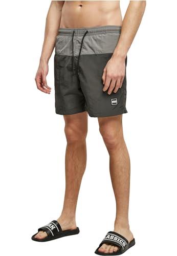 Urban Classics Block Swim Shorts, Pantaloncini da Bagno, Uomo, Blackbird/Asphalt, 4XL