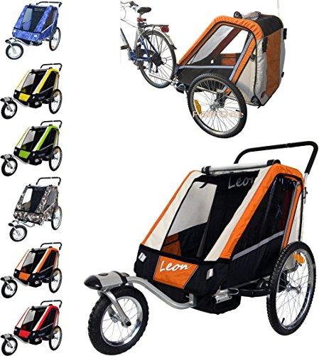 PAPILIOSHOP LEON Rimorchio Passeggino Carrello per Il Trasporto di 1 o 2 Bambini in bici