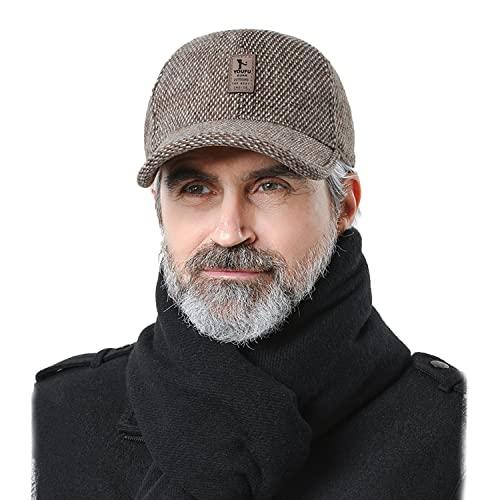 CLAPE Men's Winter Warm Baseball cap with Ear Flap Berretto da Baseball Caldo Inverno Cappellino Paraorecchie Uomo Cappellino in Lana