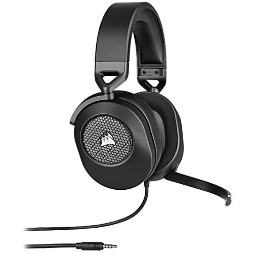Corsair HS65 SURROUND Cuffie da Gioco Cablate Multipiattaforma - Dolby 7.1 Suono Surround - SonarWorks SoundID - Compatibili con iCUE - PC, Mac, PS5, PS4, Xbox, Nintendo Switch, Mobile - Carbonio