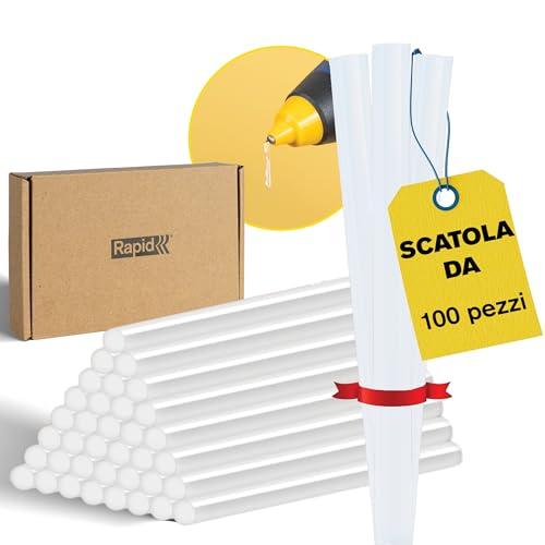 RAPID Confezione da 100 Stick di Colla Universale Trasparente e Priva di Solventi, Contiene Alti Livelli di Resina, Adatta ad Artigianato e Piccole Riparazioni, 7mm - Ø7 x 100mm