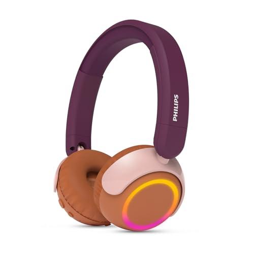 Philips TAK4200MP Serie 4200 Cuffie pieghevoli per bambini on-ear wireless - 45 ore di riproduzione a volume limitato, Condivisione audio, Cavo 3,5mm e USB-C incluso - Viola magenta