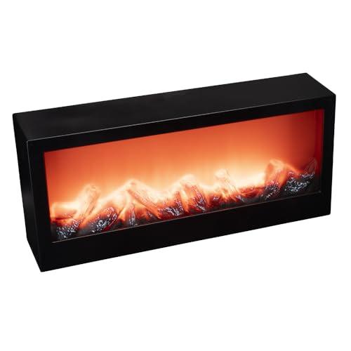 Ideen mit Herz Camino a LED | camino decorativo | elettrico | funzionamento a batteria | senza riscaldamento | effetto fuoco realistico | 45 x 10 x 20 cm | con funzione timer (6 ore acceso, 18 ore