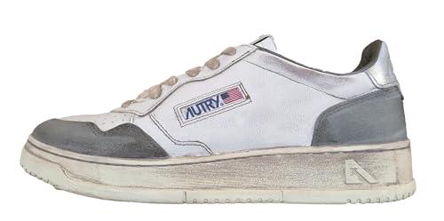 AUTRY Scarpe Sneakers in Pelle supervintage AVLM LS10 Bianco-Grigio-Verde Numero 43