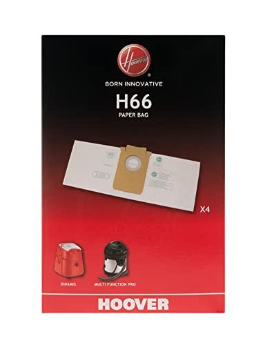 Hoover 35600852 H66 Sacchetti per Dinamis e Multi Function PRO (x4), 0 Decibel, Paper, Bianco