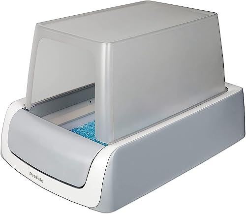 PetSafe ScoopFree Lettiera Gatto Autopulente con Copertura per Gatti, Comprende Vassoi Monouso con Lettiera in Cristalli e Salva-Privacy, Seconda Generazione, Grigio