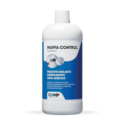 ‎CAMP Muffa Control Fissativo, isolante e consolidante 100% acrilico, resistente a muffa e altri microrganismi, Per muri interni ed esterni, A base acqua, 1 L