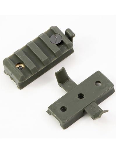 PBTMCD 2 Pezzi - Adattatore for Montaggio Tattico, for Elmetto ACH/Fast/Mich Dotato di Guida Arc, Torcia for Elmetto, Supporti for Guida Picatinny A 4 Slot(Green)