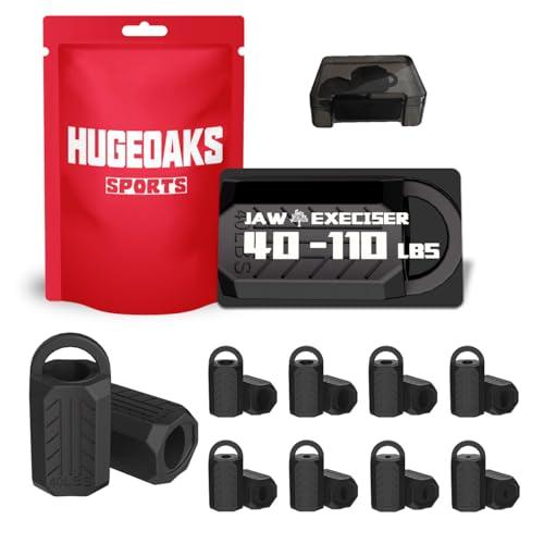 HUGEOAKS Allena mascella, 40-110 LBS, 8 Livelli di Resistenza, Tavolette in Silicone per Allena mascella, Potente Jawline Trainer per Principianti, Intermedi ed Esperti, Snellisce e Tonifica Il Viso
