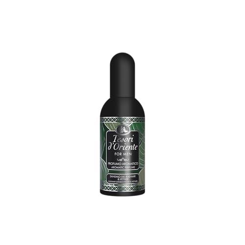 Tesori d'Oriente - Profumo Aromatico Sandalo del Kashmir e Vetiver, dalla Fragranza Vivace e Legnosa, Note di Bergamotto, Tè Verde, Rosa e Patchouli, 100 ml
