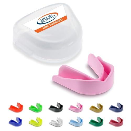 Game Guard paradenti/protezione gengivale – Paradenti/protezioni gengivali modellabili Colori a scelta – Adulto/Junior/Bambini/Bambini/Giovani – Approvato CE, Ottimo per sport scolastici, rugby hockey