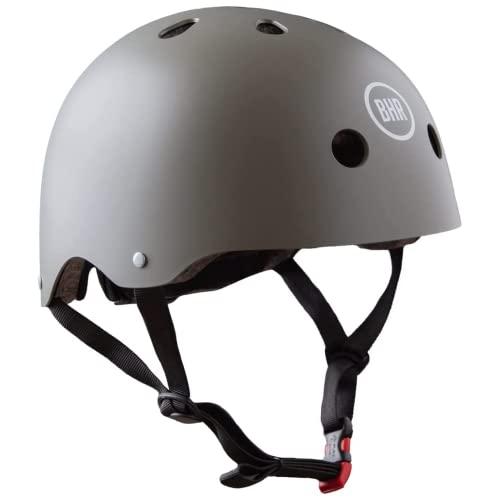 Casco per Monopattino e Scooter Elettrici BHR 817 SPORT | Made in EU & Omologato CE | Casco per Bicicletta, BMX, Skateboard, Pattinaggio | Bambini, Adolescenti & Adulti | GRIGIO OPACO | M