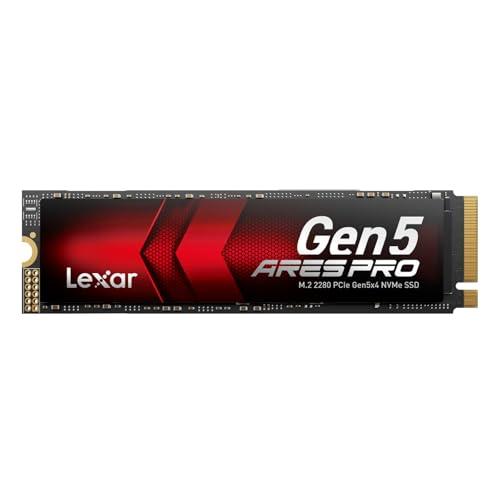 Lexar ARES PRO SSD 1TB PCIe Gen5 NVMe M.2 SSD Interno Gaming, Fino a 14.000 MB/s di lettura, per applicazioni AI, gaming AAA, modifica video, compatibile con PC, laptop & PS5