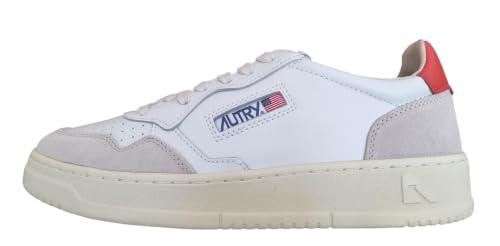 AUTRY Scarpe Sneakers Unisex in Pelle e camoscio AULM LS19 Bianco e Pumpkin 41