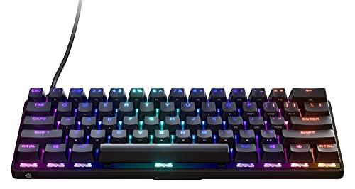 SteelSeries Apex 9 Mini - Tastiera meccanica da gaming - Switch ottici - Azionamento a 2 punti - Forma compatto mini 60% per eSport - Switch intercambiabili a caldo - Layout americano (QWERTY)