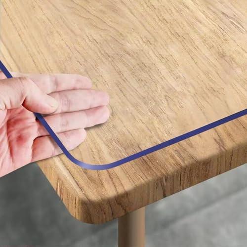 Royhom Copritavolo Trasparente 80 x 140 cm, 1.5 mm Spessore Pellicola Trasparente per Tavolo, Proteggi Tavolo Impermeabile, Tovaglia Plastificata Rettangolare per Scrivania, Tavolino