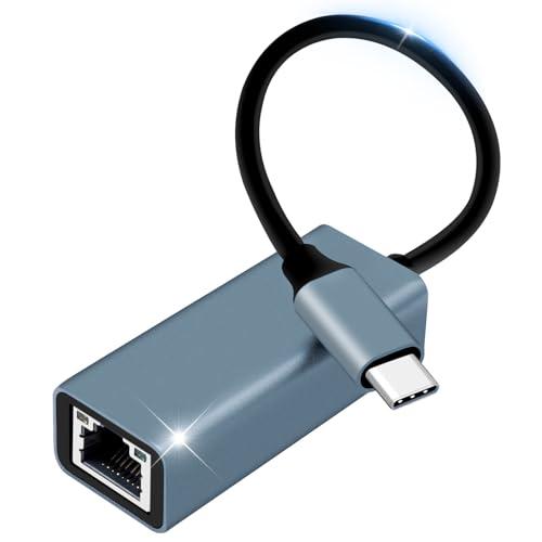 YIIFELL Adattatore Ethernet USB C, Gigabit Ethernet Adattatore Lan USB C USB Type-C a RJ45 Ethernet Compatibile per iPhone 15 Pro, iPad Pro/Air, MacBook Pro/MacBook Air, Galaxy S24