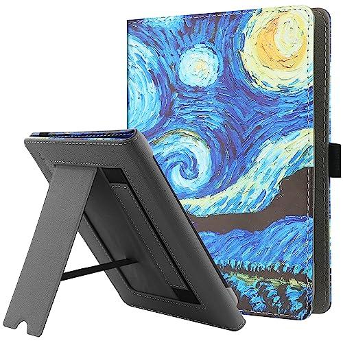 HGWALP Custodia universale per 6-7 pollici eReaders, Folio Stand Cover con cinturino compatibile con Kindle Paperwhite/Colorsoft/Kobo/Tolino/Pocketbook/Sony 6