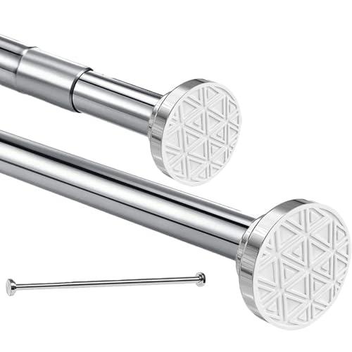 Bastone telescopico estensibile per tende da doccia, in acciaio inox, senza fori, opaco, per bagno, armadio, Garderobe 50-200 cm