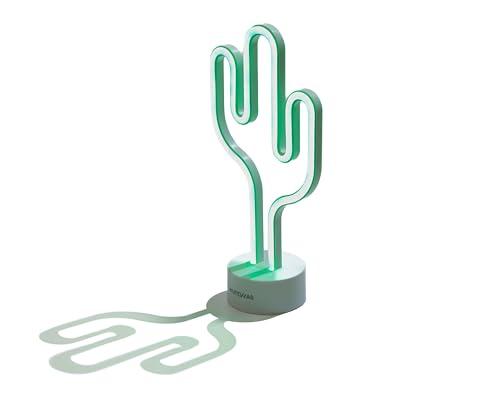 Muitomas, Lampada Neon da Scrivania, Scritta al Neon da Tavolo con Luce Colorata e Brillante, Decorazione per Ufficio o Studio a Forma di Cactus, Potenza 5W, Input 5V/1A