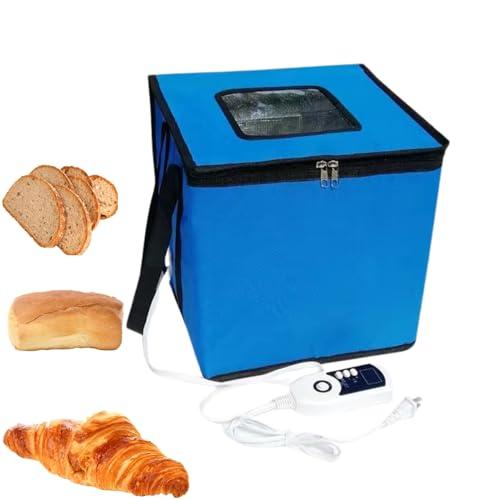 Cloud Fire - Contenitore pieghevole per la fermentazione con coperchio, con regolazione della temperatura, rimovibile, multifunzione, per la casa, pane, pizza, yogurt, vino di riso (blu, grande)