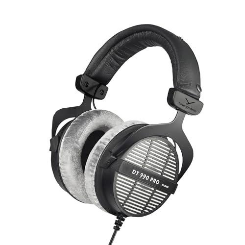 beyerdynamic DT 990 Pro 80 Ohm Cuffie da studio Over-ear per monitor, Costruzione stereo aperta, cablate, in grigio