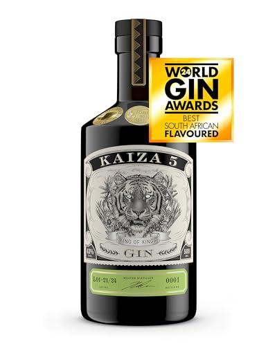 KAIZA 5 GIN - 0,5 l - 43% | Il pluripremiato gin premium del Sudafrica/Città del Capo | Occhi di tigre brillanti | Fresco, morbido ed esotico con ribes nero e pompelmo | Perfetto per un gin tonic