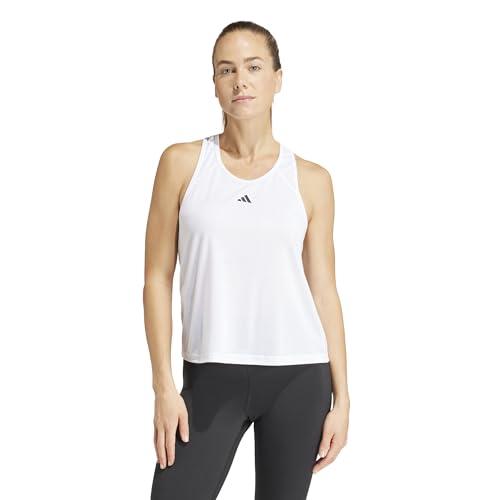 adidas Femme Train Essentials Minimal Branding Racerback Tank Top, White, S