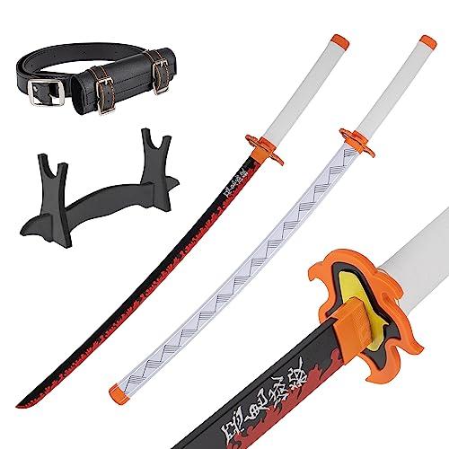 57 SPECIAL REPLICAS - Katana Demon Slayer bambù - Katana di Legno Decorativo - Cosplay Anime Demon Slayer Catana - Spada Katana Bambou - Kyojuro Rengoku - 105 cm
