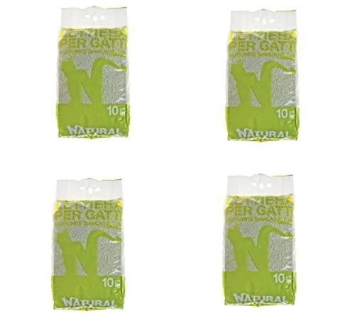4 Sacchi Da 10 kg Natural Code Lettiera Bianca Per Gatti Assorbente Neutra Fa La Palla non si attacca alle Zampe trattiene Gli odori 40Kg