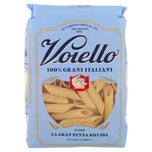 Voiello Pasta Gran Penna Ruvida n.200, 500g, Grani 100% Italiani, Trafilatura Al Bronzo